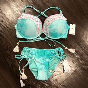 NWT Shade & Shore Tie Dye Swim Bikini 36D & Small